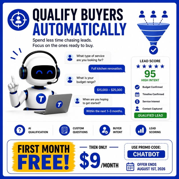 AI Assistant graphic for automatically qualifying buyers.