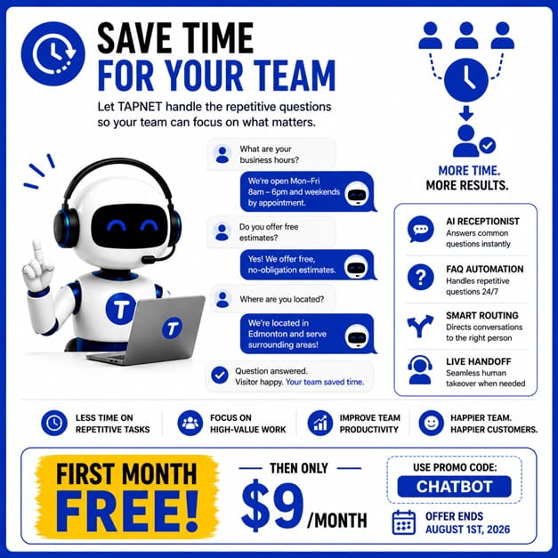 AI Assistant graphic about saving time for teams with automated lead handling.